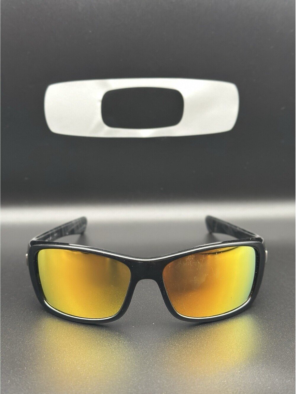 Oakley Hijinx Polished Black/Plaid w/Fire Iridium Lenses